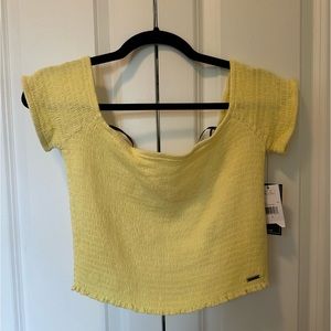 Volcom off the shoulder yellow shirt